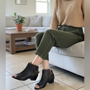 Frye Izzy Artisan sling back brown leather peep toe